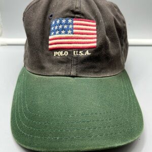 Ralph Lauren Polo USA Flag Cap - Green and Black